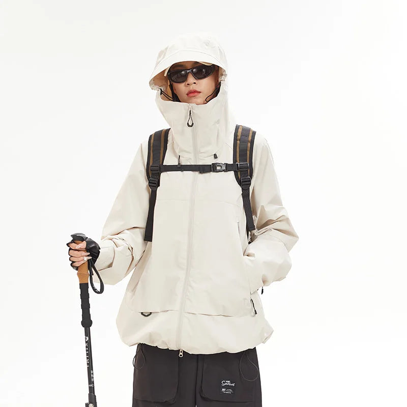 Unisex Waterproof Windproof Hiking Jacket for Outdoor Activities