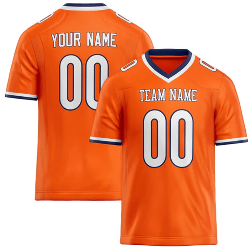 Orange Number Football Short Sleeve Jersey For Sports Outfits