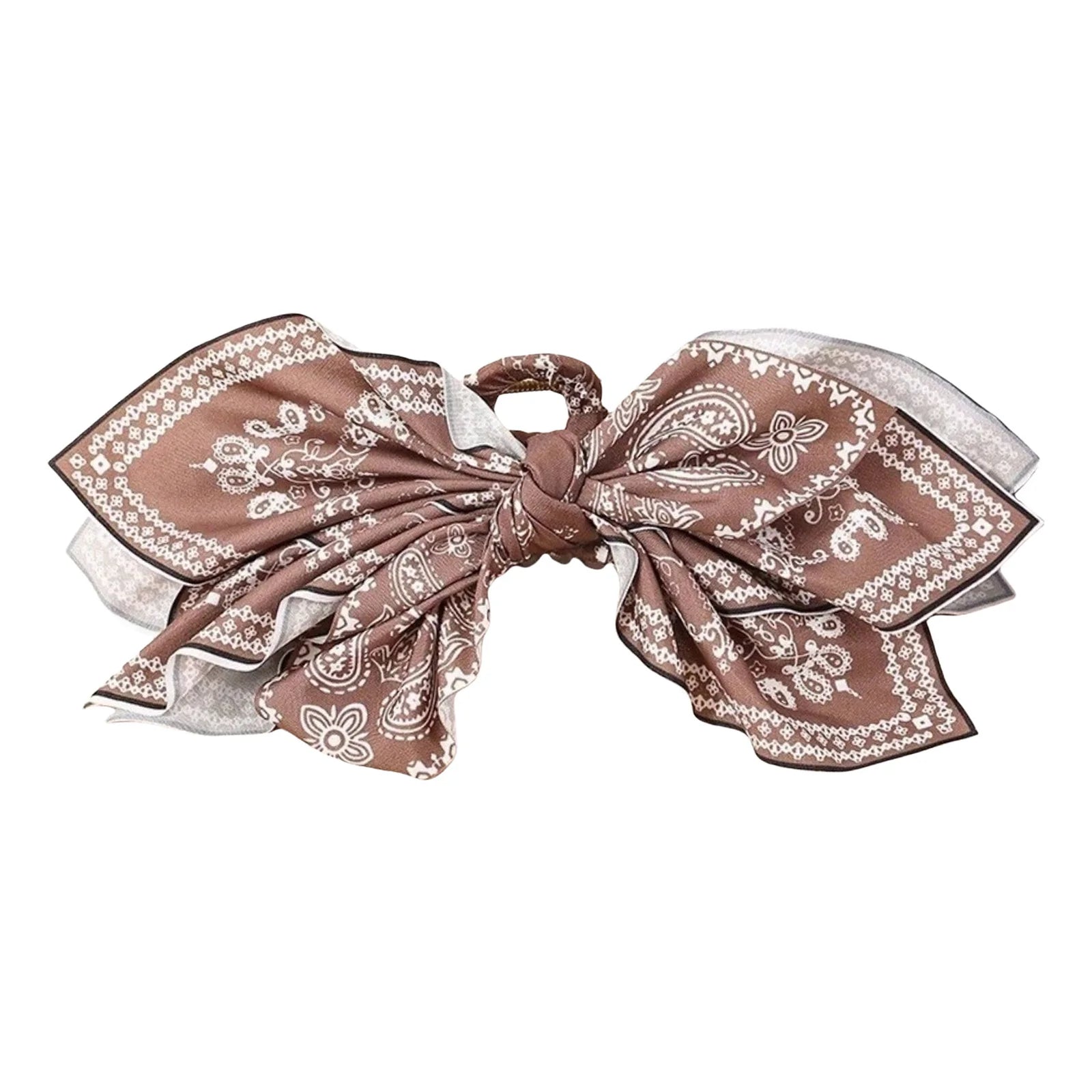 Decorative Paisley Bow Claw Hair Clip for Everyday Hair Styling