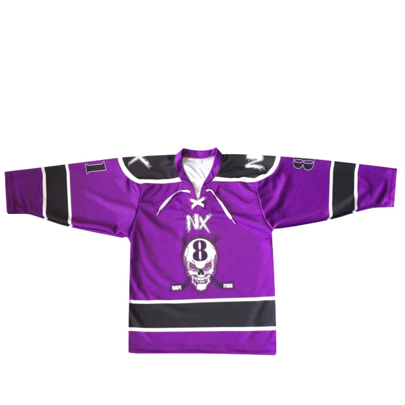 Skull Number Hockey Graphic Long Sleeve Jersey For Sports Outfits