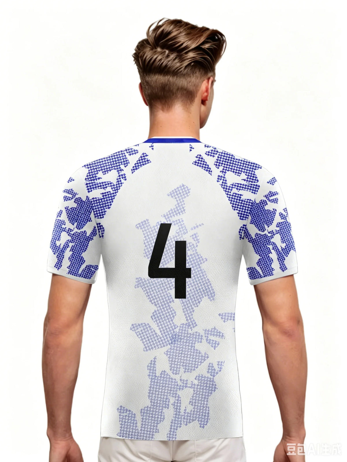 USA Graphic Short Sleeve Collared Sports Jersey with Number Print