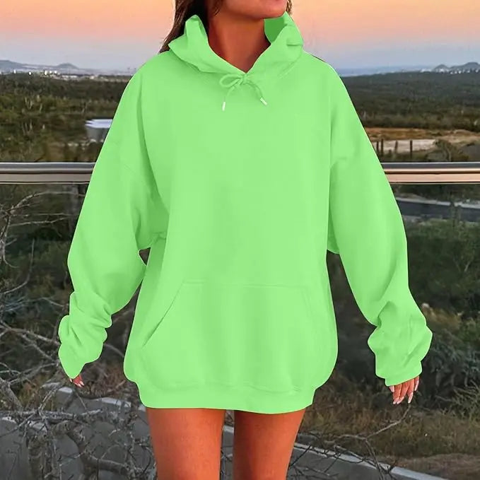 Long Sleeve Casual Hooded Sweatshirt with Relaxed Streetwear Styling