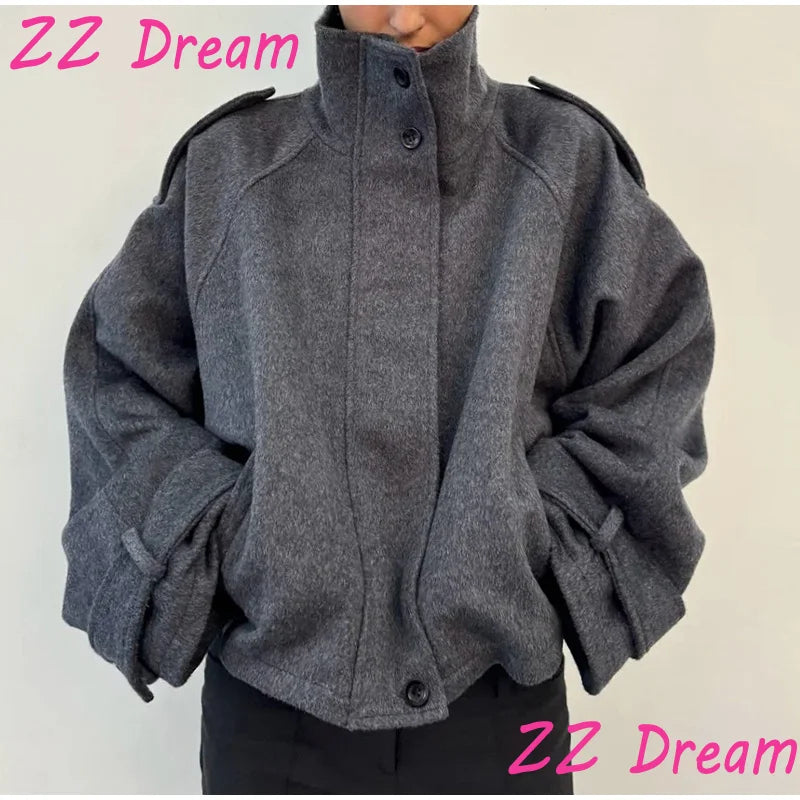 Women's Stand-Collar Button-Front Jacket