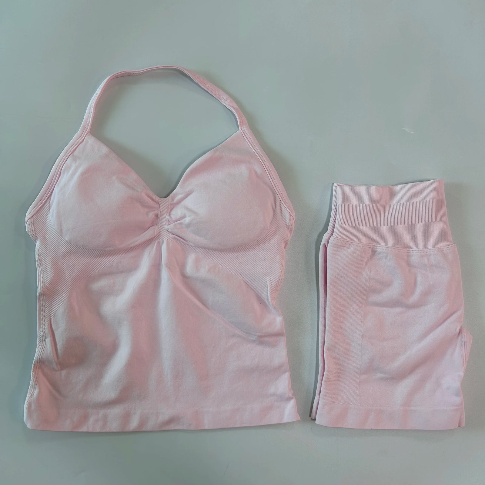 Women's Halter Tank And Shorts Yoga Set For Workout Outfits