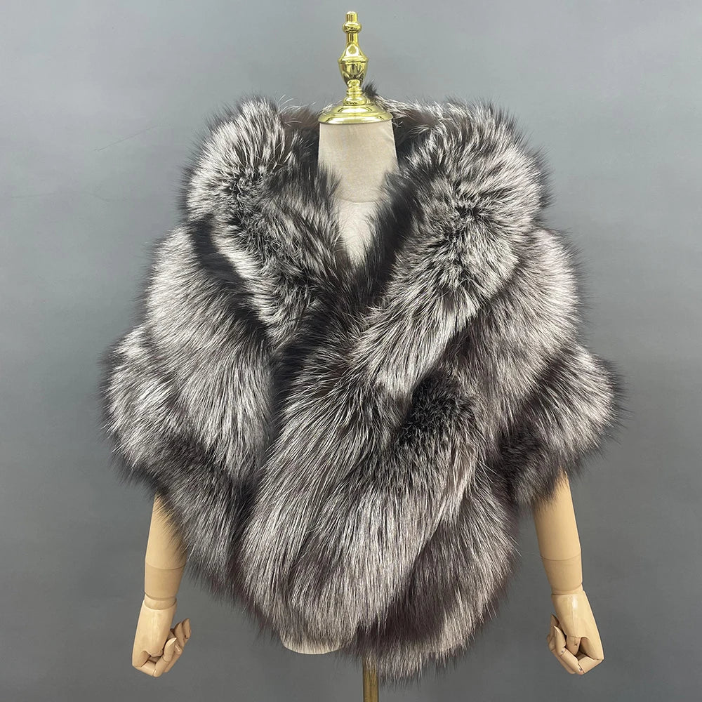 Plush Cross Front Wrap Cape for Layering over Outfits