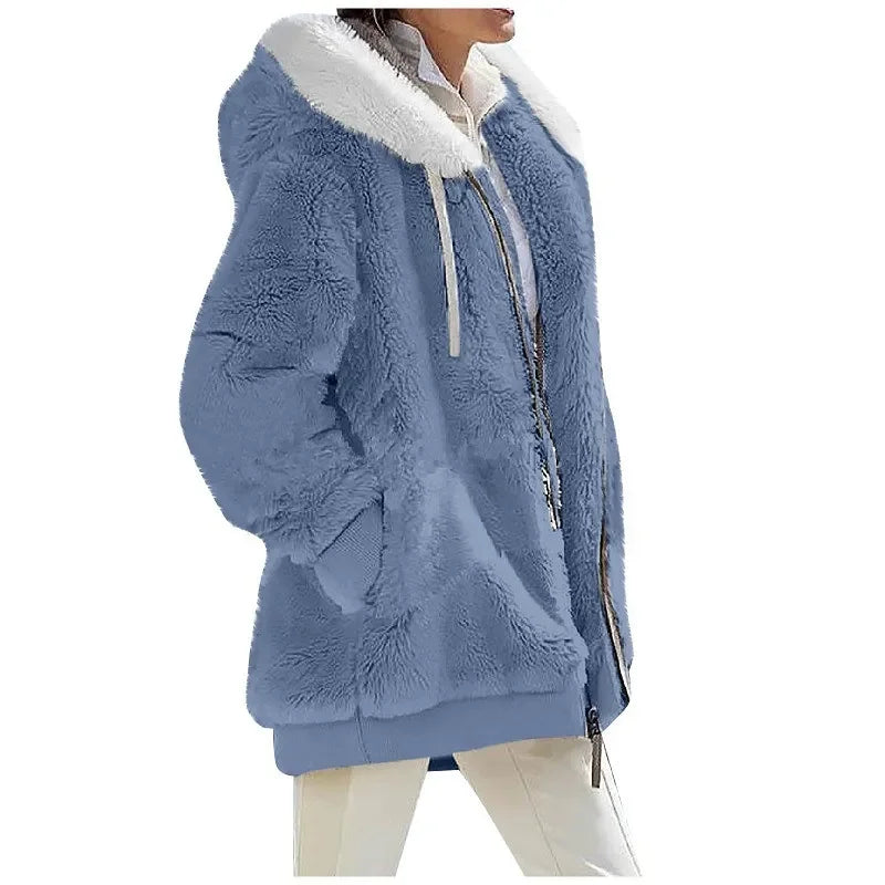 Women's Hooded Fleece Zip-Front Jacket