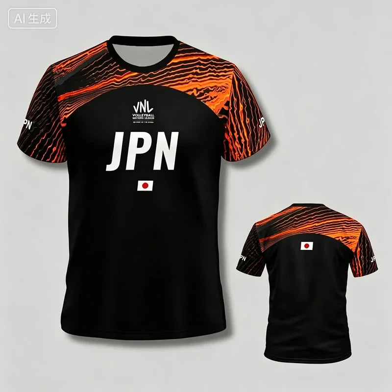 Japan Graphic Volleyball Short Sleeve Jersey For Sports Outfits