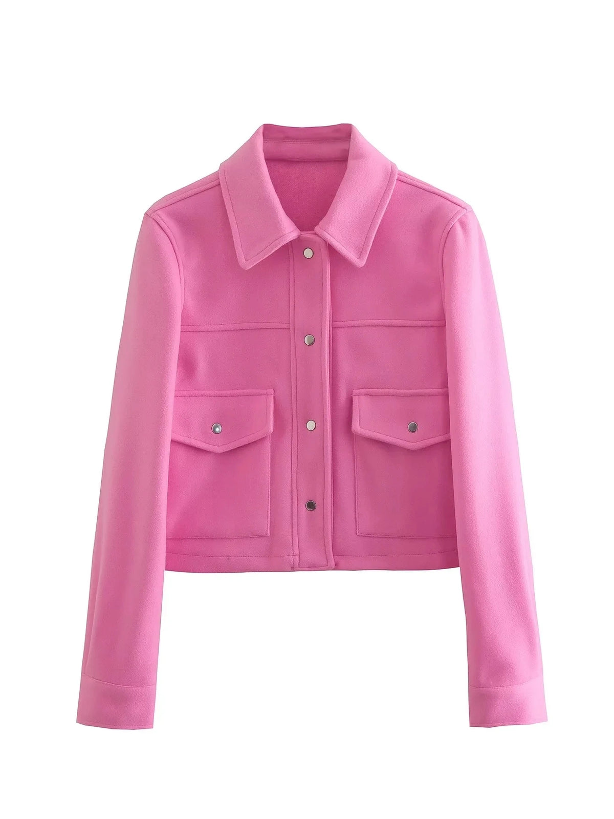 HH Cropped Button-Front Pocket Jacket