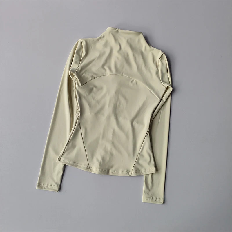 Women's Stand Collar Full Zip Sports Jacket For Workout Outfits