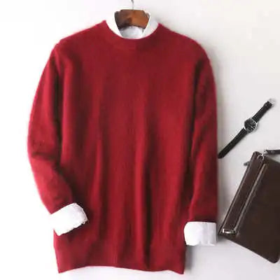 Men's Plain Long Sleeve Knit Sweater