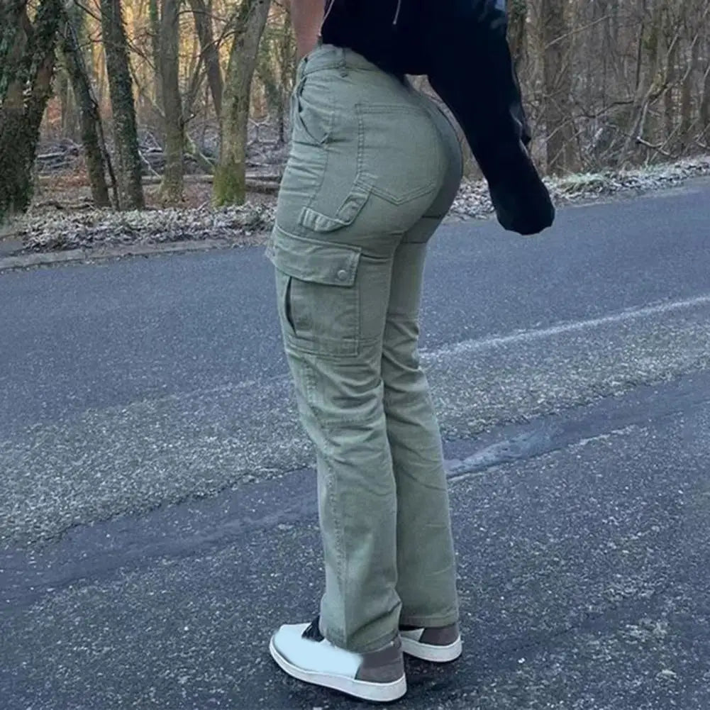 Women's Cargo Pants with Relaxed Legs and Flap Side Pockets
