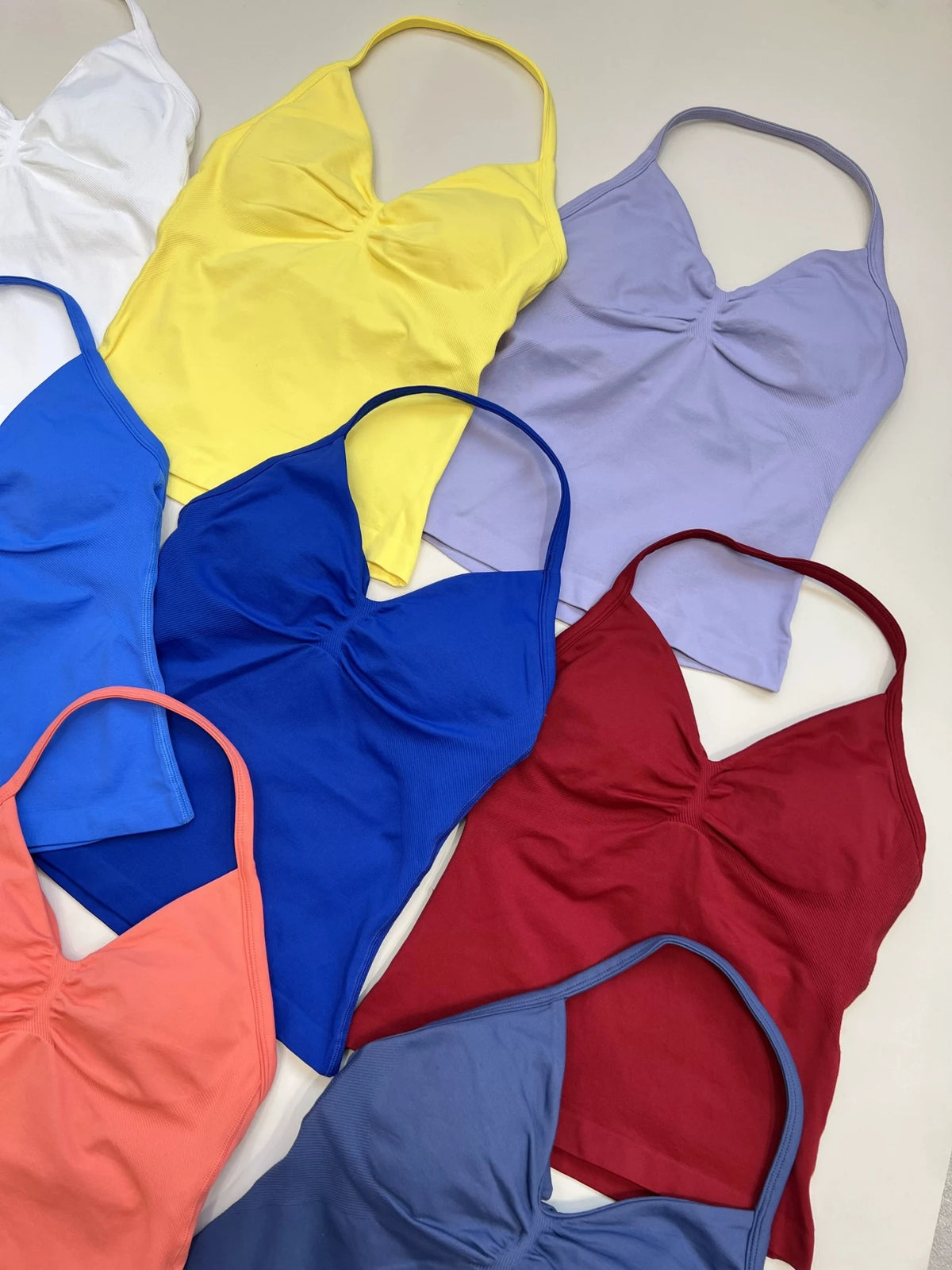 Women's V Neck Strappy Longline Tank Top For Workout Outfits