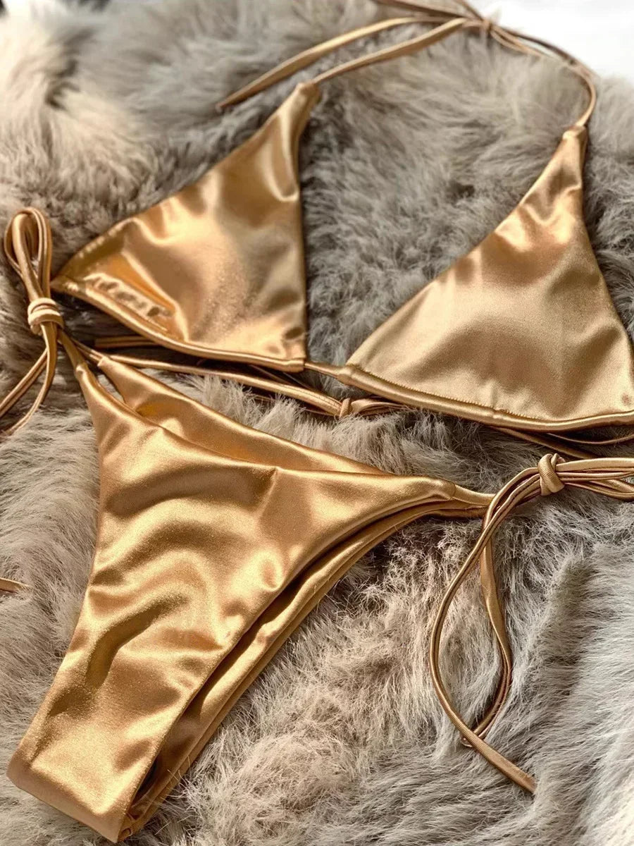 Shiny Halter Bikini