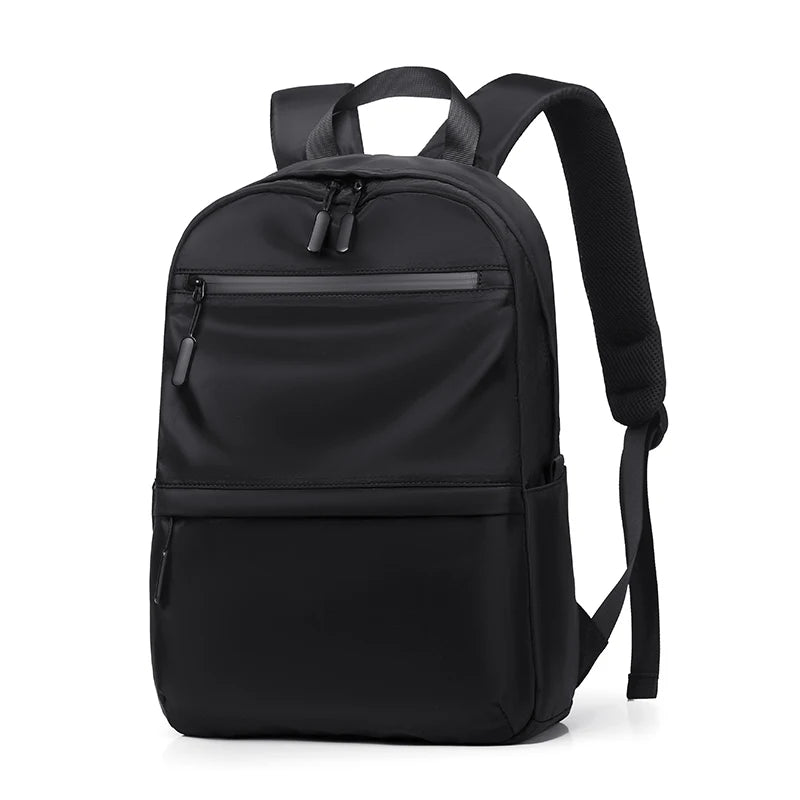 Solid Colour Student Backpack with Front Zippers and Carry Handle