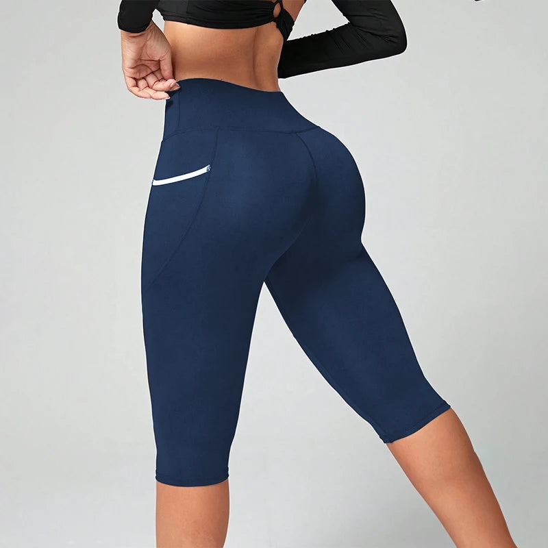 Women's Side Pocket Capri Leggings For Workout Outfits