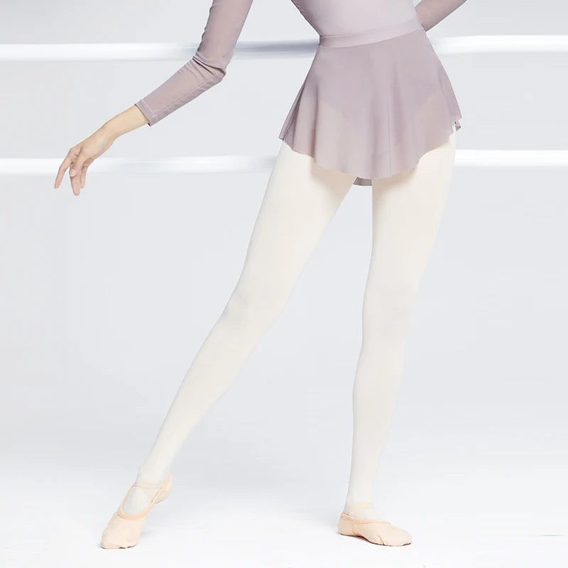 Women's Short Ballet Skirt with Side Split and Mesh Fabric Design