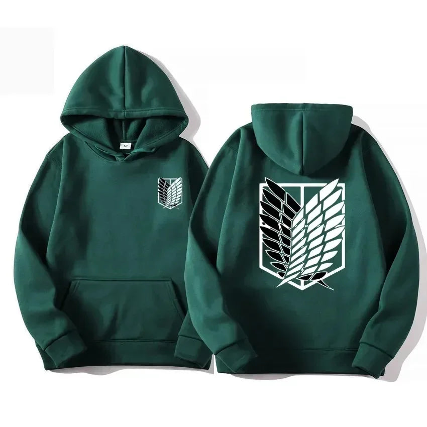 Anime-Emblem Long-Sleeve Fleece Pullover Hoodie