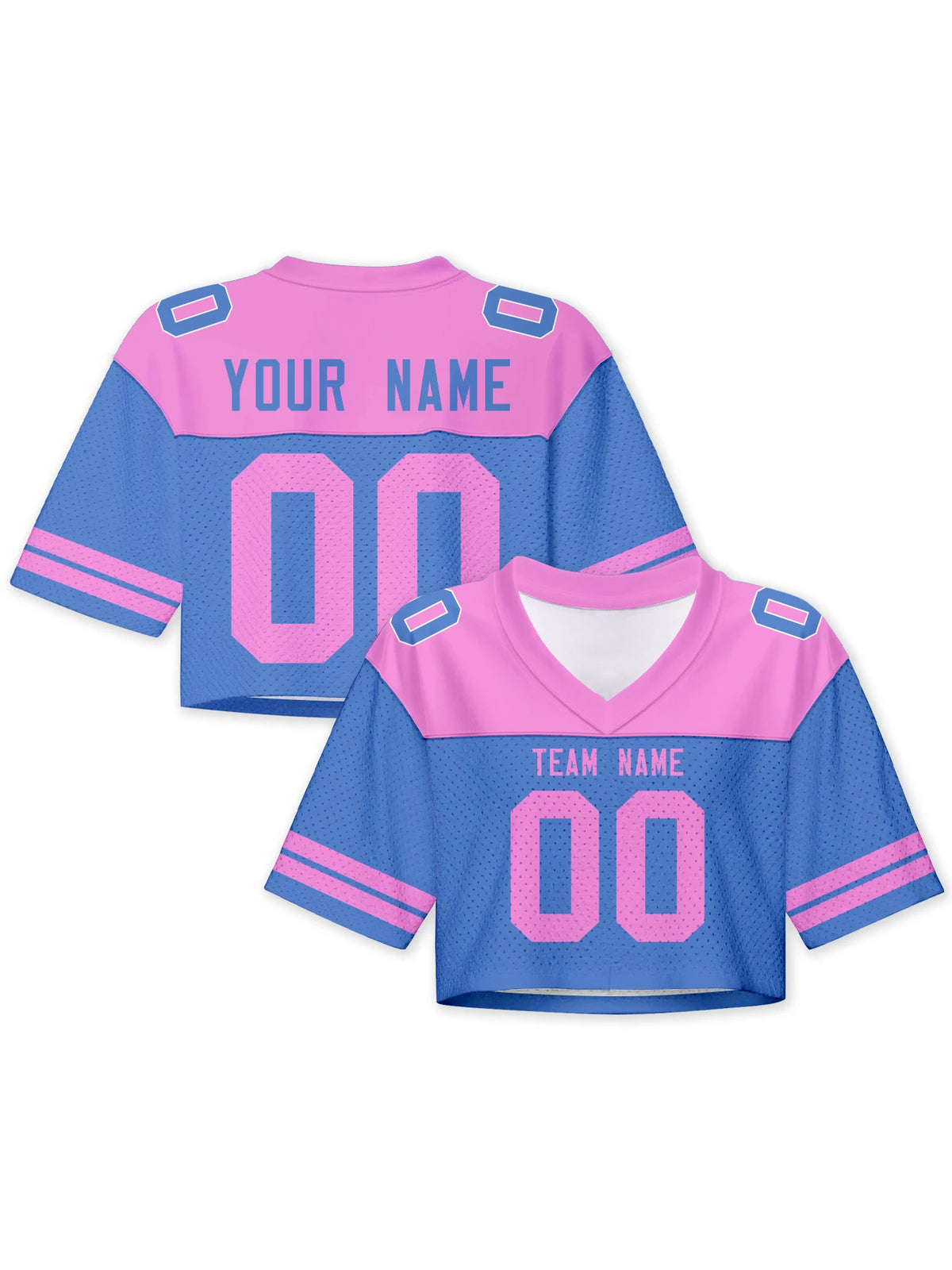 American Football Graphic Cropped Short Sleeve V Neck Sports Top