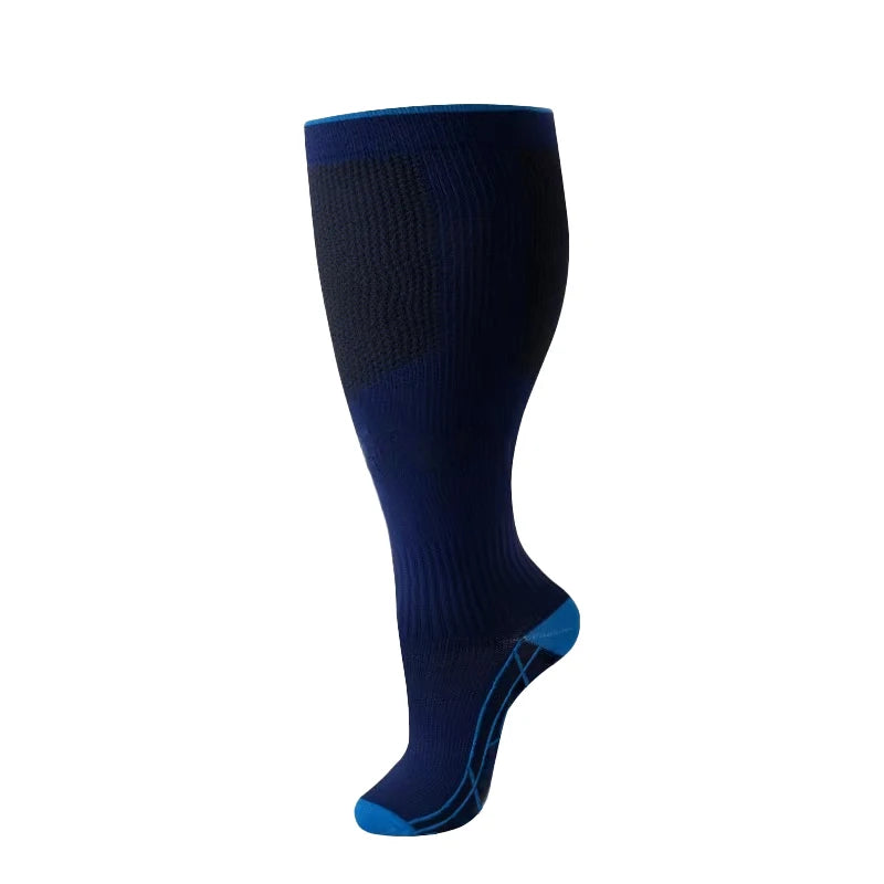 Plus Size Knee High Compression Socks with Pattern Options