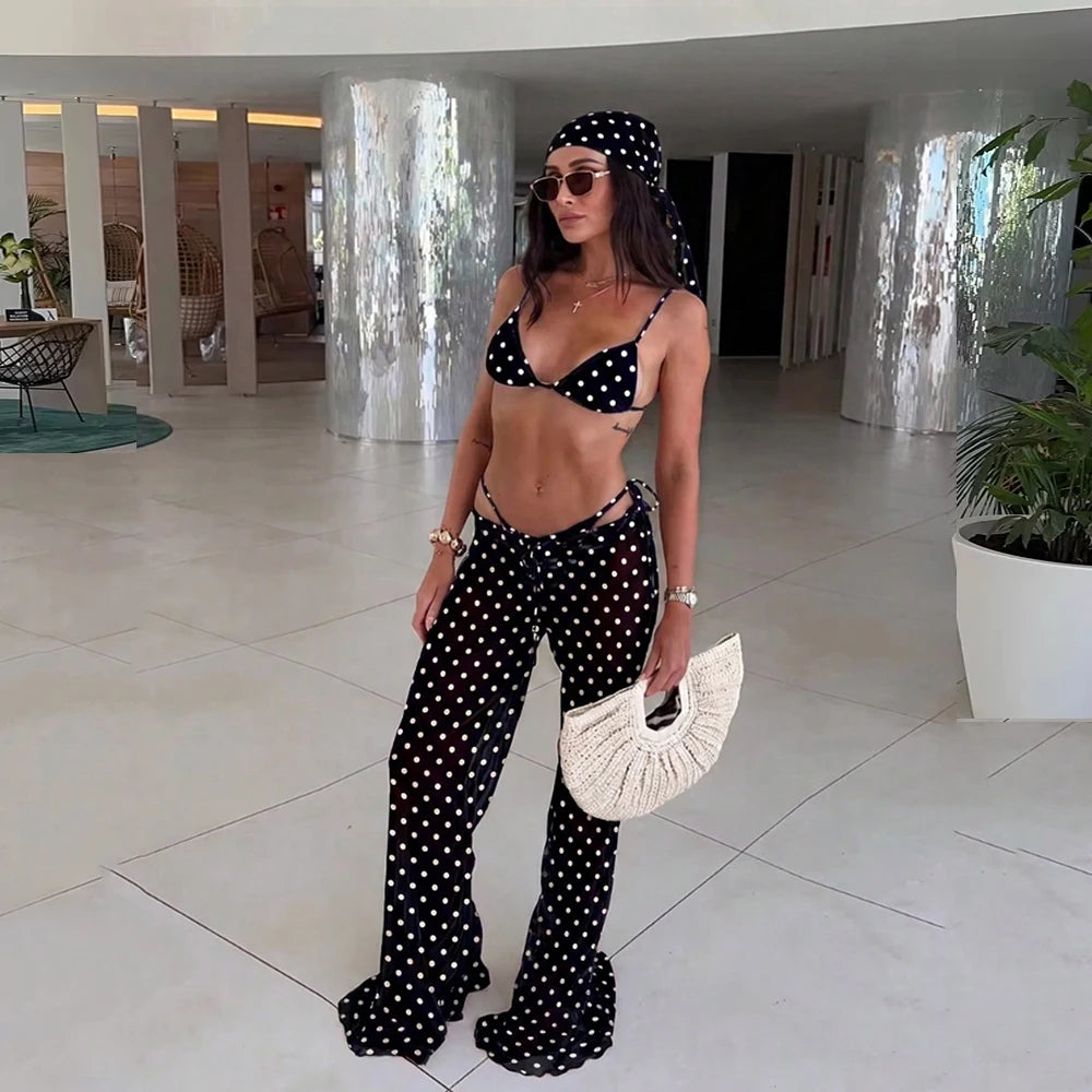 Printed Bikini with Kimono Cover-Up