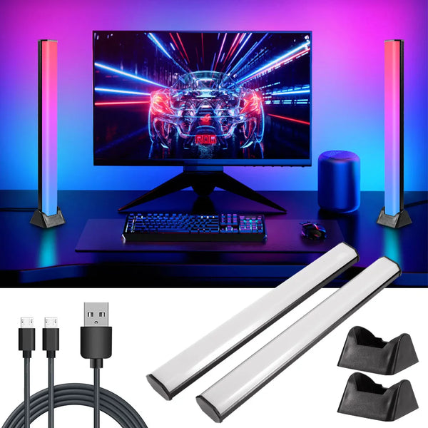 32 Bit Atmosphere Indoor Lighting LED Pickup Rhythm Lights Music Sync RGB Light Bars Gaming Room Decor Sound Control Rhythm Lamp