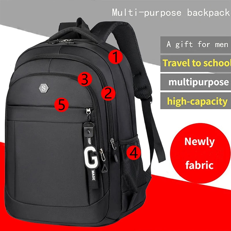 Commuter Laptop Backpack with Layered Front Zippers and Carry Handle