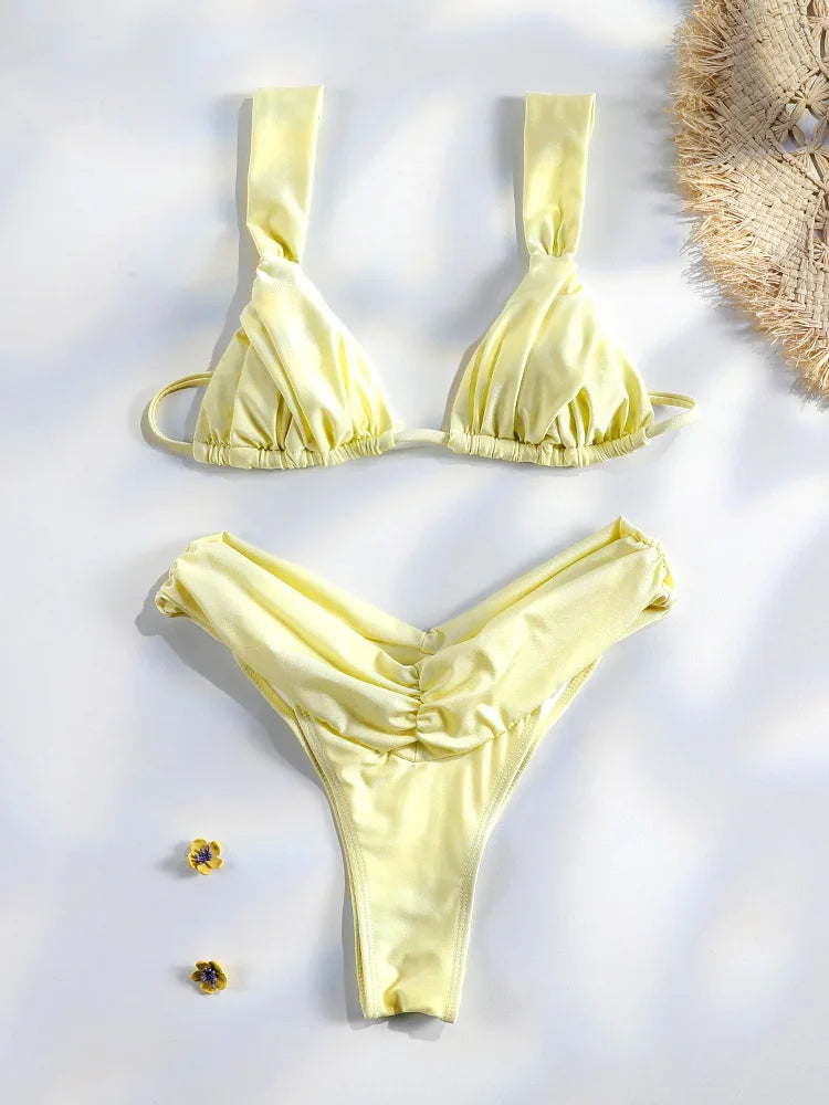 Ruched Triangle Bikini