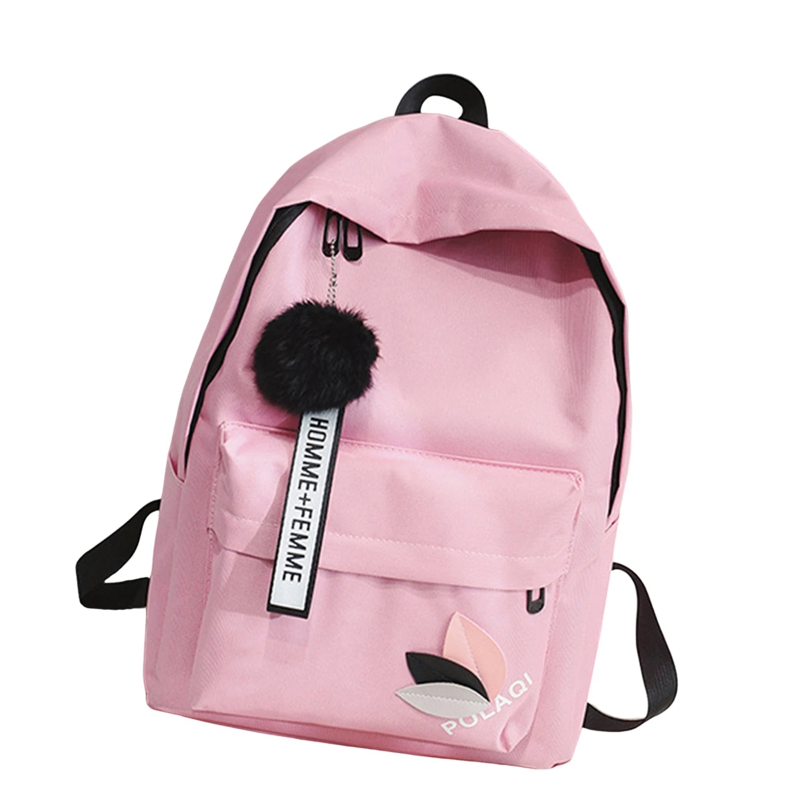 Women's Canvas Backpack with Front Zipper Pocket for School Outfits