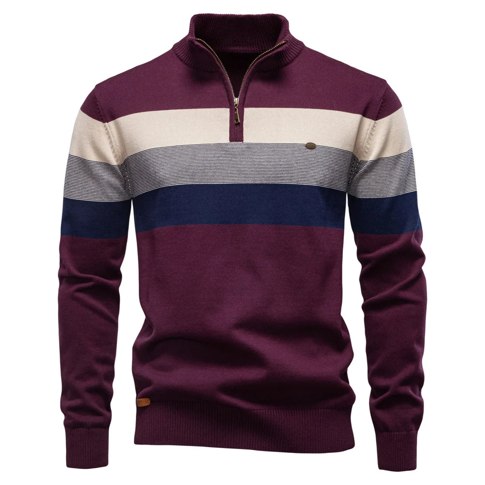 Men's Mock Neck Long Sleeve Sweater