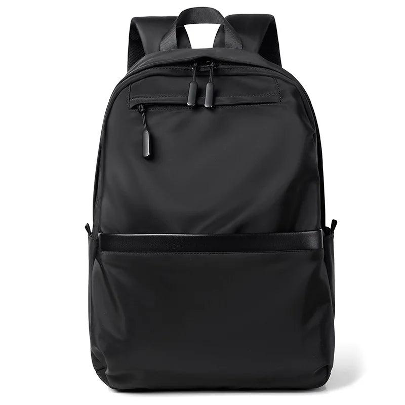 Men's Commuter Backpack with Front Zipper Pockets and Top Handle