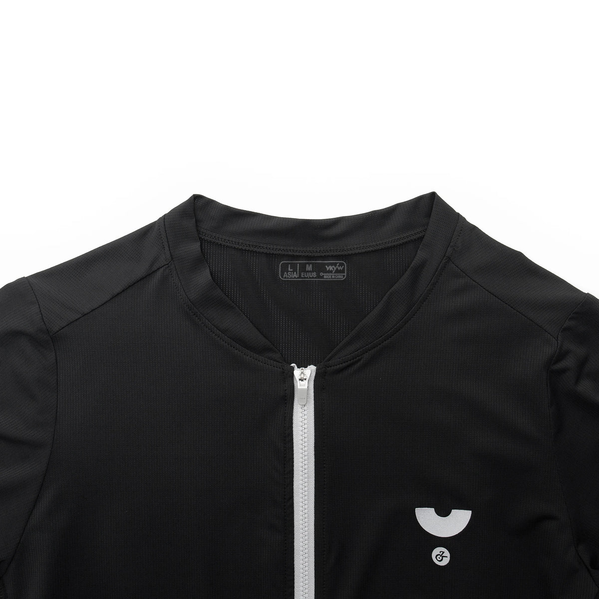 Men's V-Neck Short Sleeve Full-Zip Cycling Jersey with Rear Pockets