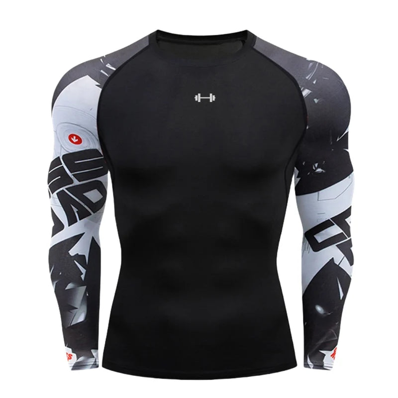 Fitted Crew Neck Long Sleeve Compression T Shirt