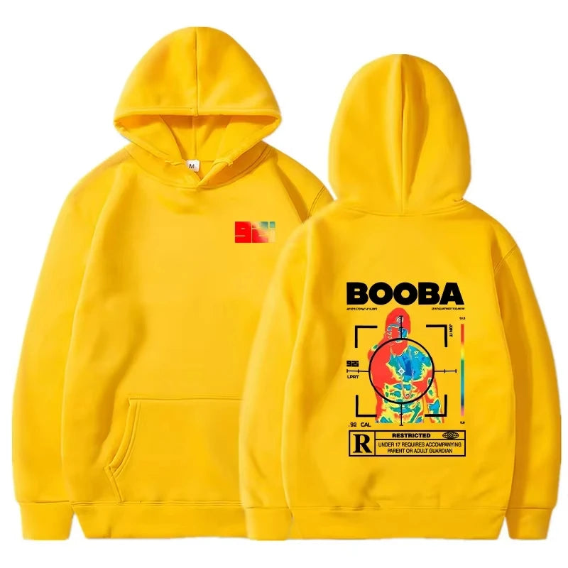 Graphic-Print Long-Sleeve Knit Pullover Hoodie