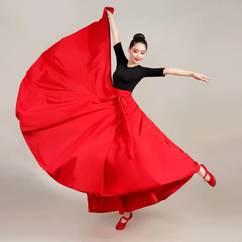 Women's Long Swing Dance Skirt for Flamenco and Belly Dance
