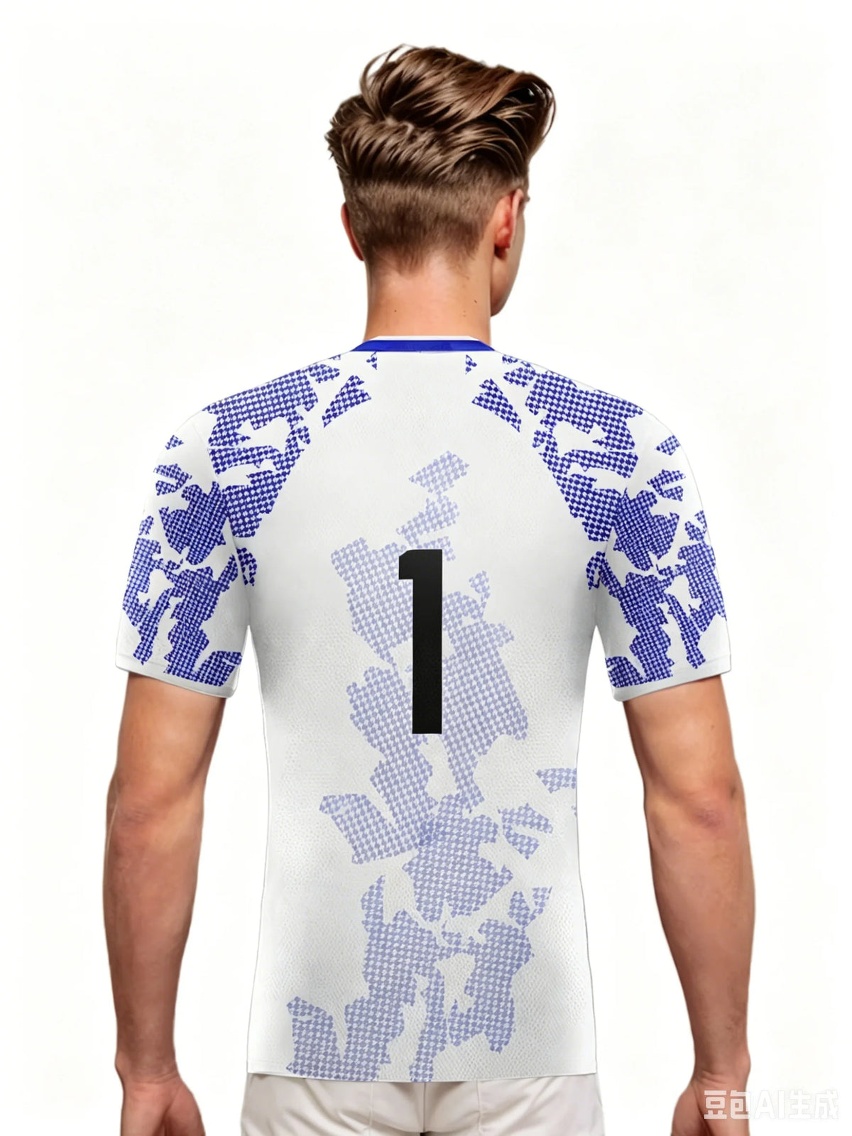USA Graphic Short Sleeve Collared Sports Jersey with Number Print