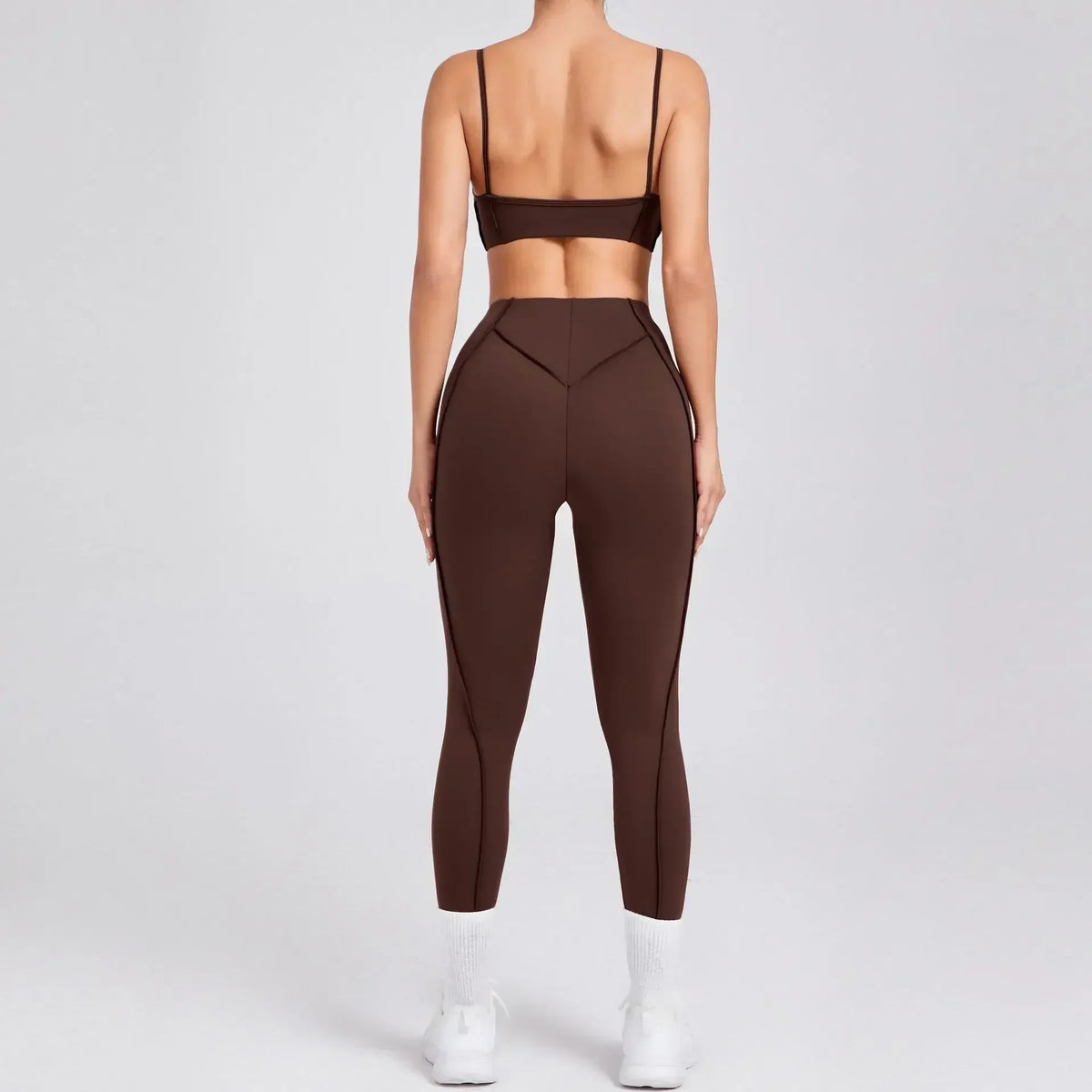 Women's Contrast Seam Bra And Leggings Yoga Set