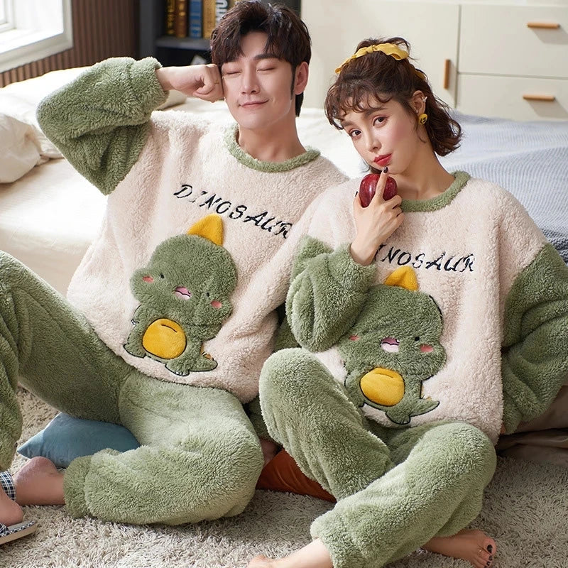 Printed Two Piece Pajama Set with Male and Female Options