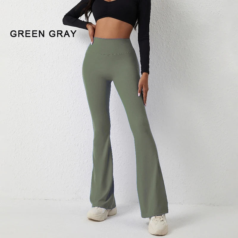 Women's Scrunch V Back Flared Leggings For Workout Outfits