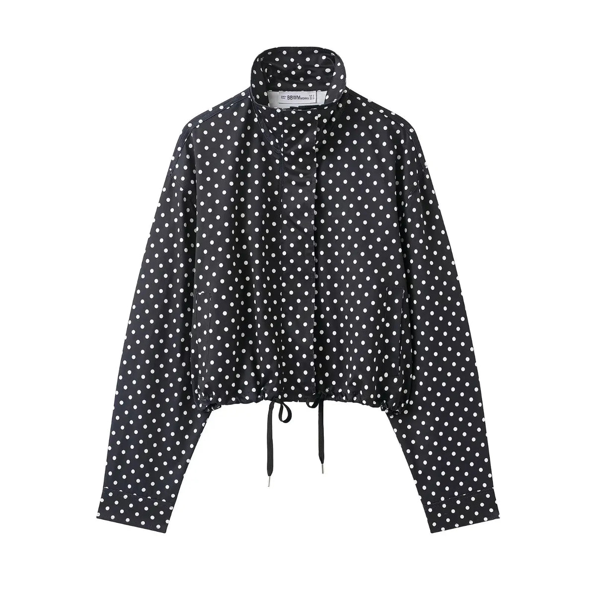 Women's Polka-Dot High-Neck Zip-Front Jacket