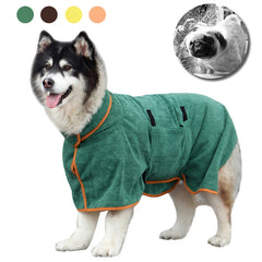 Dog Bathrobe Towel Super Absorbent Dog Drying Coat Adjustable Pet Towel for Large Medium Small Dogs Cats Dog Accessories