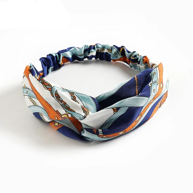 Floral Print Twist Front Elastic Headband for Everyday Hair Styling