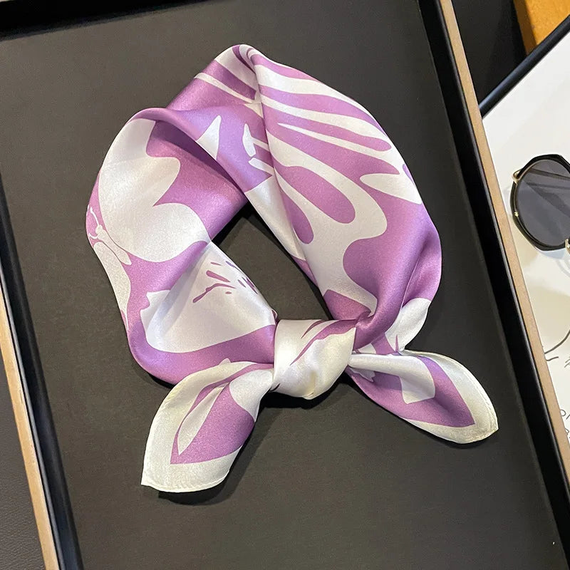 Printed Small Square Scarf for Neck and Hair Styling