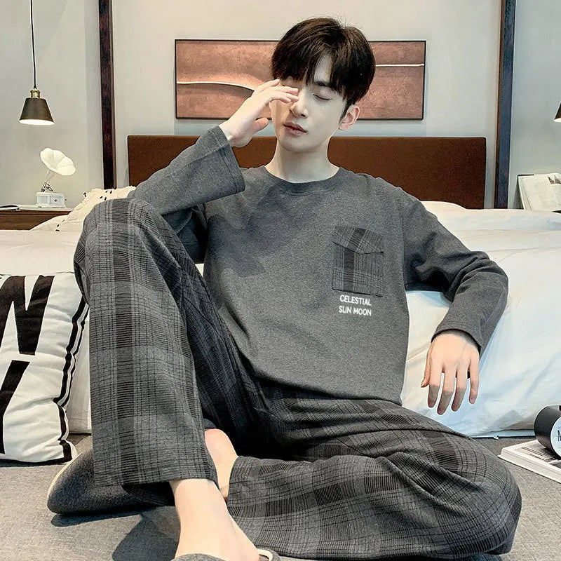 Men's Graphic Long Sleeve Top and Pants Pajama Set