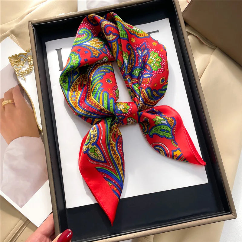 Patterned Square Scarf with Paisley and Houndstooth Style Options