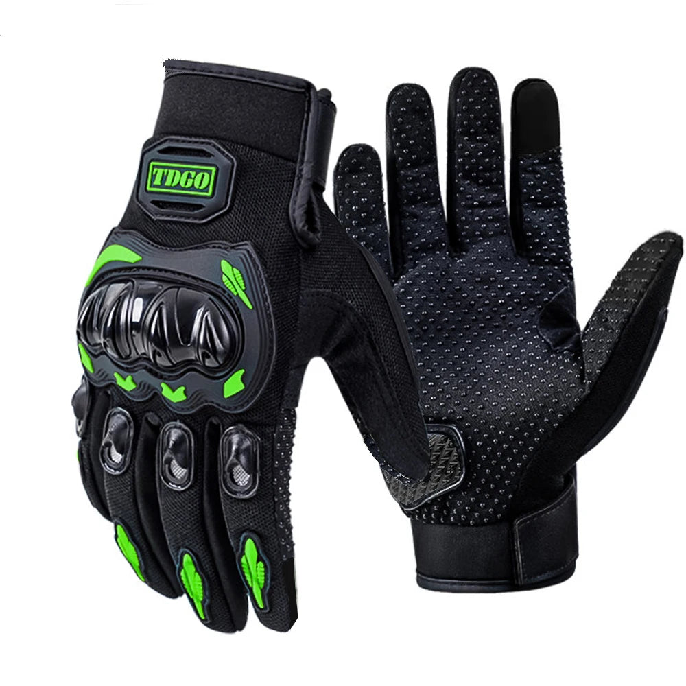 Full Finger Motorcycle Gloves with Adjustable Wrist Straps