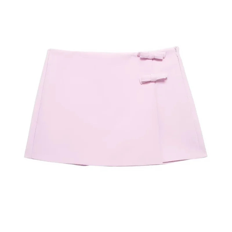 Women's Halter Polyester Crop Top or Matching Skirt with Bow Details