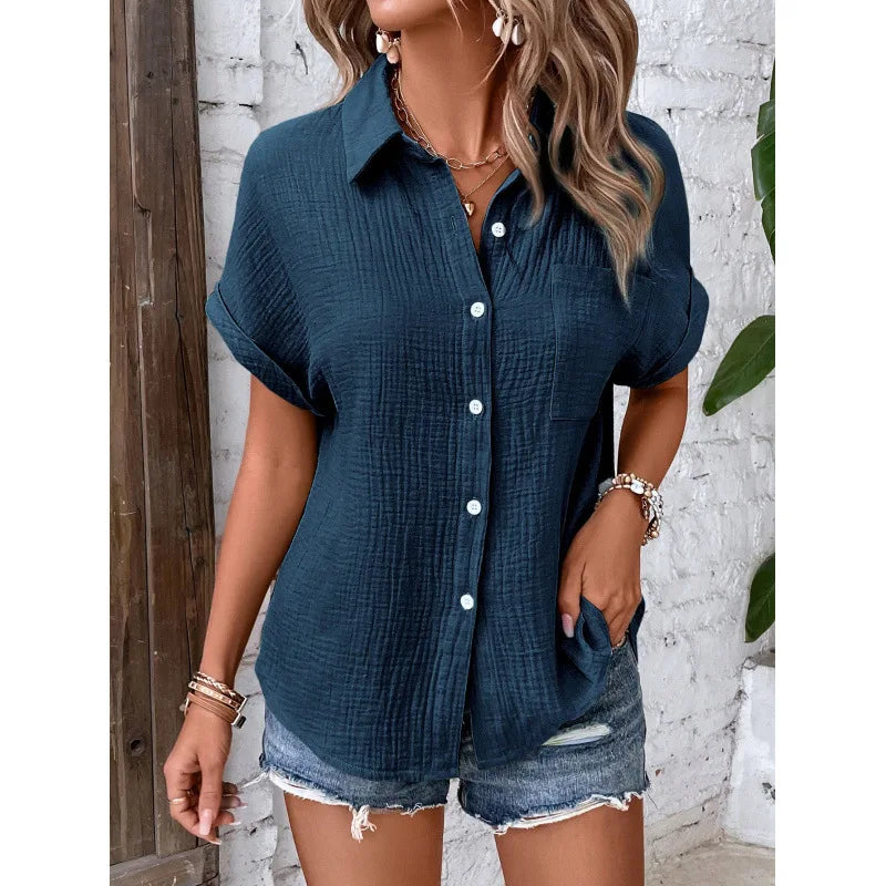 Women's Collared Short Sleeve Shirt
