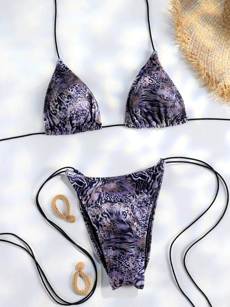Printed Triangle Bikini