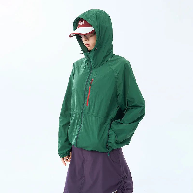 Lightweight Hooded Hiking Windbreaker Jacket for Trail Wear