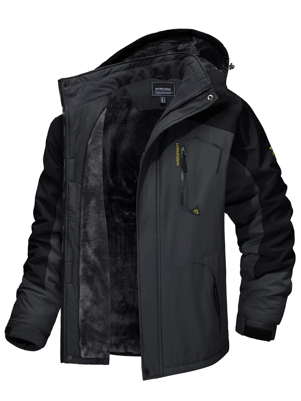 Men's Fleece Lined Hooded Zip Front Jacket